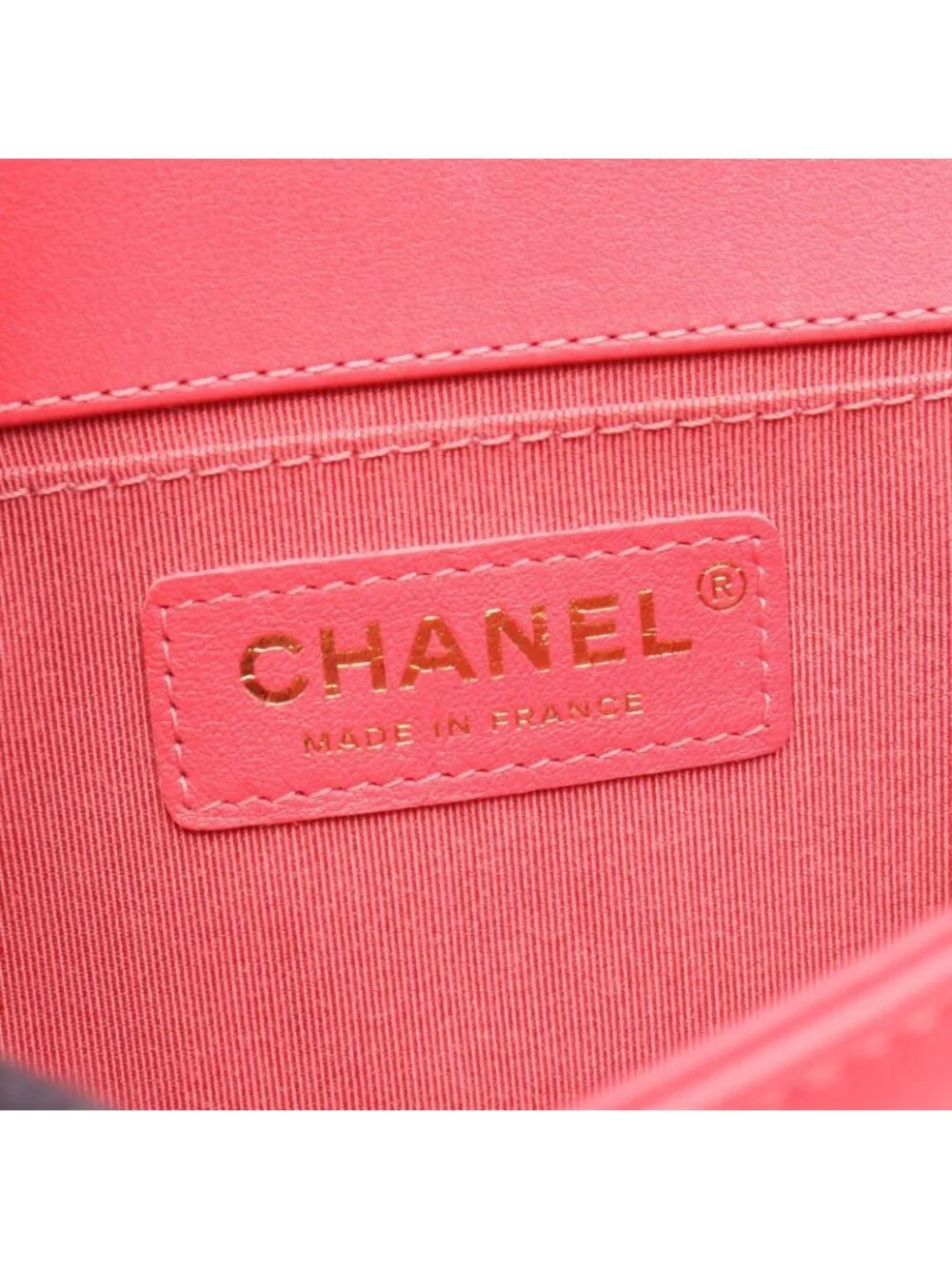 Chanel Shoulder Bag Boy Small Blanc Stitch Pink Leather Boy Chain